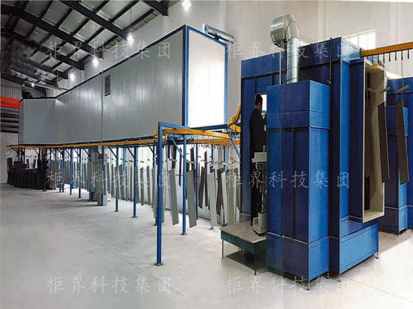 Spray painting assembly line